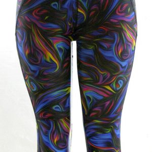 Funky Pants 3/4 Leggings- Peacock Marble
