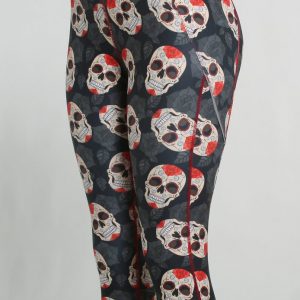 Funky Pants 3/4 Leggings- Smiley Skulls