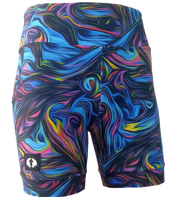 Funky Pants High Waist Short - Peacock Marble - Australian Paddle Sports