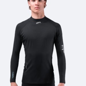 Zhik Mens Eco Spandex UPF50+ Long Sleeve Rash Guard- Black